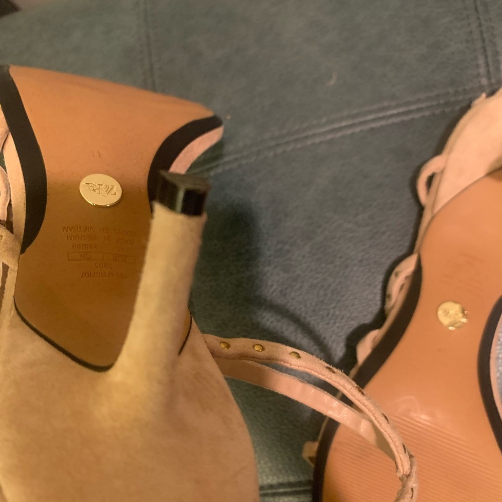 Zara Tan Strappy Heels with Studs - Picture 6 of 9